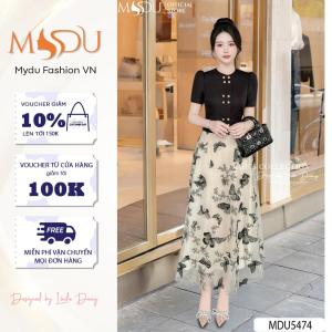 Set Thiết Kế MDU5474 Áo Dạ Text Nhật Cao Cấp Kết Hợp Chân Váy Voan Mềm Mại Sang Trọng Từ MDU