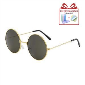 Childrens Round Frame Color Film Reflective Sunglasses Fashion Sunshade Metal Kids Sunglasses