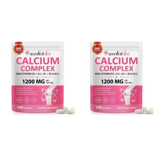 Calcium Complex Softgels with Vitamin D3 and K2 To Support Calcium Absorption and Bone Strength Plus B1 B2 B12 - 120 Softgels2026