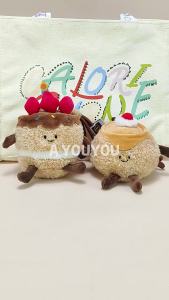 Jellycat Cute Food Plush Keychains Hamburger/Cake/Milk Tea/Matcha Soft Collectible Stuffed Toys for Kids Adults