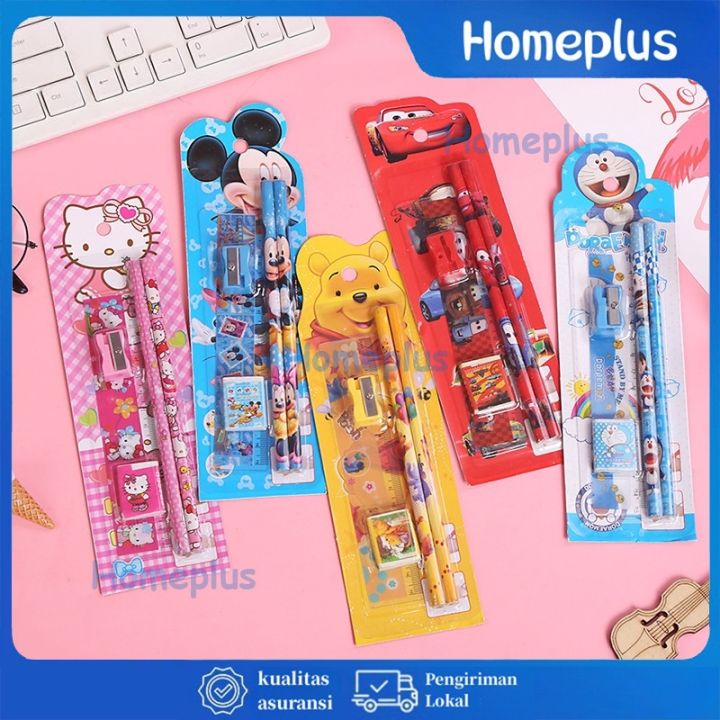 HomePlus Stationary Set 5 In 1 Karakter Paket Alat Tulis Set Alat Tulis ...