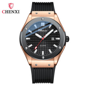 Dawn New Trend Fashion Mens Watch with Calendar Waterproof Rivet Silicone Strap Cross-Border Live Streaming Manufacturer Quartz Wristwatch