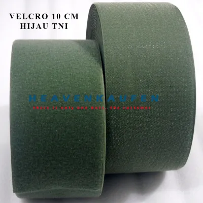 Kretekan Prepetan Hook And Loop Lebar 10 cm Warna Hijau Army / Hijau TNI Harga Per Meter