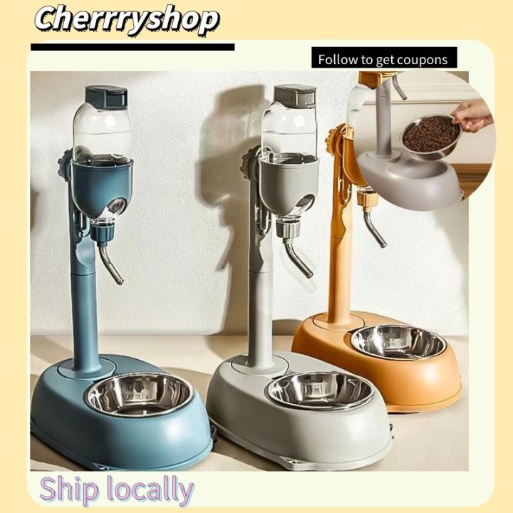 Dog water dispenser not wet mouth water dispenser automatic hanging puppy feeding bowl vertical