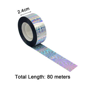 80M Chromatic Flashing Bird Scare Tape Reflective Repellent for Orchard Building Pest Birds