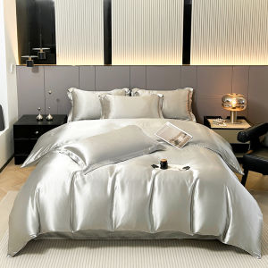 Dansunreve lụa satin bộ đồ giường ngủ 4 trong 1 chất lượng mềm cao cấp Ra Bọc Nệm Set Duvet cover và gối bộ đồ giường ngủ duy nhất Nữ Hoàng vua