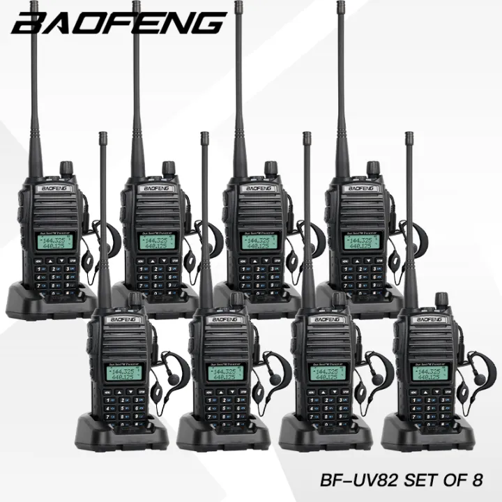8PCS Baofeng UV-82 walkie talkie 10-15km dual band VHF/UHF portabletwo-way walkie talkie remote local delivery