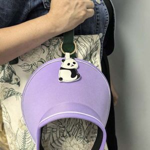 YOCKY PU Leather ic Hat Clip Polyester Lightweight Embroidery Penguin Keychain Trendy Cartoon Animal Panda Cap Clip Travel