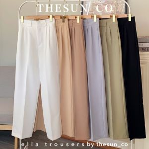 Ella Trousers กางเกงขายาวเอวสูง อำพรางหุ่น เอวสูง งานตัด XS-3XL