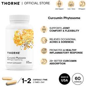 Thorne Curcumin Phytosome 60 /120 Capsules Non-NSF/NSF Certified Maintain Healthy Inflammatory Response Joint Muscle GI tract Liver Brain & Nerves