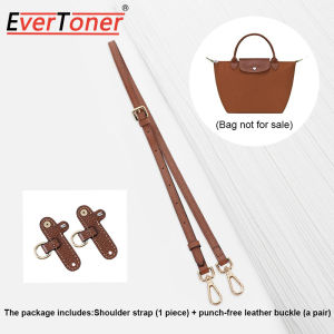 Bag Shoulder Strap For Longchamp Short Handle Small Bag Adjustable Free Punching Modified Messenger Strap Real Leather Shoulder Strap