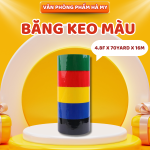 Băng keo màu dán thùng 2.4F 3.5F và 4.8F Đầy đủ màu sắc