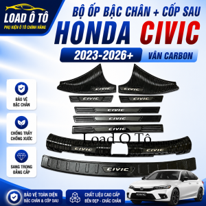 Chống Trầy Cốp Ốp Bậc Chân Carbon Xe Honda Civic 2022-26 Mẫu Vân Carbon Cao Cấp