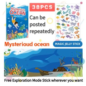 Children‘s Papercrafts Jelly Sticker Reusable Quiet Book Girls Gift Party Paper Books Toy For Kids