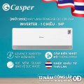 [Công lắp 0Đ HCM/HN] Máy lạnh/ Điều hòa Casper Inverter PrimeAir 1 chiều 1HP/ 1.5HP - Thiết kế khí mềm, chùm tính năng tiện nghi -QC-09IU36A/ QC-12IU36A/ QC-12IS36 - Bảo hành 3 năm. 