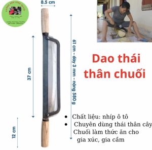 Dao thái chuối hai cán gỗ - 2 tay cầm loại bản to thép tốt siêu sắc và siêu bền - Dao Lý Nhân