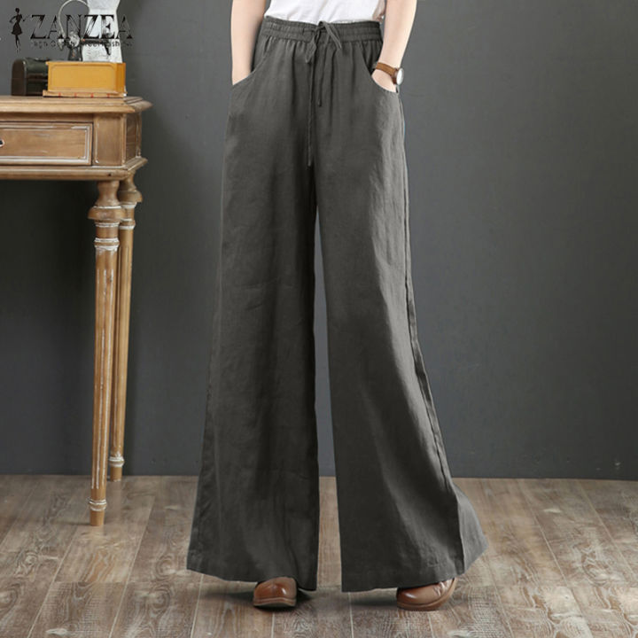 High Waist Women Wide Leg Pants Solid Woman Long Trousers Casual Mujer  Pantalon Office Ladies Straight Suits Pants Dropshipping - AliExpress
