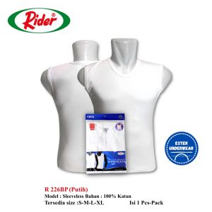 Kaos Sleeveless RIDER V-NECK R 226 Putih Isi 1Pcs