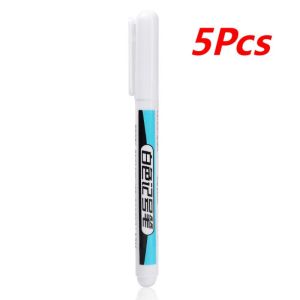 5Pcs White Paint Marker Pen 0.7/1.0/2.5MM White Permanent Marker Pen Waterproof Oily Pens White Graffiti Markers Painting Marker for Wood Rock Glass Leather Stone Metal Ceramic