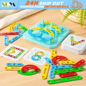 Montessori Game Creative Toy Graphics Geometric Pegboard Puzzle Childhood Educational Toys for Preschool