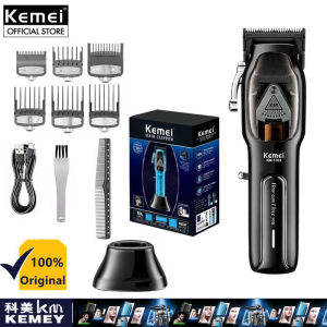 Kemei KM-1763 Professional Hair Clipper Rechargeable Adjustable Hair Trimmer For Men Electric Beard Barber Shop Haircut Machine