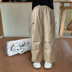 Princess Kesli kids long pants girls kanak-kanak anak perempuan fesyen kasual longgar gaya Korea seluar lebar kaki 4-12 tahun