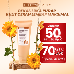 【HOT】Cleora Calendula Healthy Bright Body Lotion – Handbody Wanita Pria With Niacinamide Brightening Memudarkan Bekas Luka Pereda Eksim Body Butter Skin Care Whitening Lotion Pemutih Seluruh Tubuh BPOM Kosmetik Penghilang Koreng Gelap Tangan Kaki
