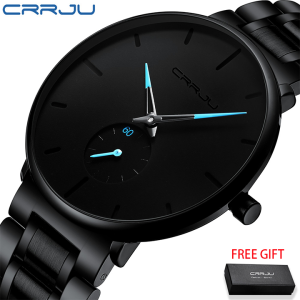 CRRJU Jam Tangan Elegan Pria Submariner Model Abadi Fashion Penjualan Panas Jam Kuarsa Tahan Air(2150S)