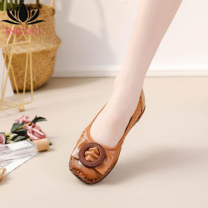Sepatu Wanita INGVIVI Flat Melati Kulit Sapi asli Empuk dan Lentur Shoes - Tinggi 3 cm (Size 36-41)