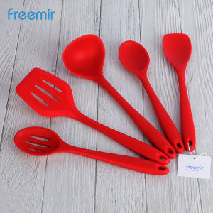 [CUCI GUDANG] freemir 5 in 1 Peralatan Memasak Spatula Set Bahan Silikon Anti Lengket Tahan Panas Sutil Spatula Untuk Wajan Sendok Sup Sodet - Cooking Utensils Peralatan Memasak Perabot Dapur Murahj