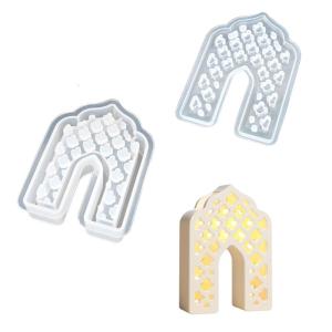 Creative Keyring Castes Mould Sturdy Silicone House Shpe Stylish Mould for Customes Name Craft Supplies Daily Use