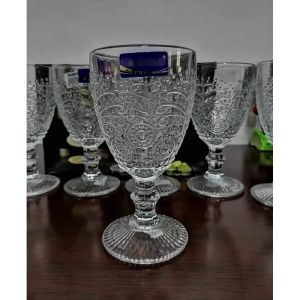 Classy Vintage Adeline Embossed Glass Goblet / Champagne Goblet / Wine Goblet / 100% HIGH QUALITY