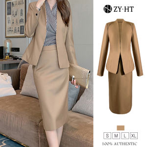 ZYHT eravogue set đồ nữ style hàn quốc đồ bộ đẹp sang chảnh áo khoác nữ quảng châu + chân váy chữ a hai mảnh Trang phục chính thức công sở 5192