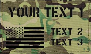 แพทช์สะท้อนแสงอินฟราเรดแบบกำหนดเองพร้อมดีไซน์ธงชาติอเมริกา USA แพทช์ชื่อส่วนบุคคลและประเภทเลือดพร้อมตัวล็อคแบบตะขอและห่วง