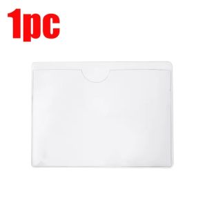 20Pcs Windshield Parking Permit Transparent Card Bag Plastic Card Cover Pocket Self-adhesive Clear Label Bag Bill Storage Card Holder