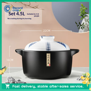 4.5L ceramic saucepan high-temperature resistant cooking pot non-sticky bottom and easy to clean