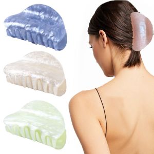 CHANBAEK Hair Accessories Tools Vintage Acrylic Disk hair Marble Textured Barrette Hair Clips Crab Clip Claw Clip
