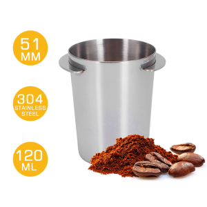LAHOME Coffee Dosing Cup 304 Stainless Steel Powder Feeder Sniffing Mug Espresso Coffee Machine Acesserioes Compatible With 51mm Portifilters DIY Tools