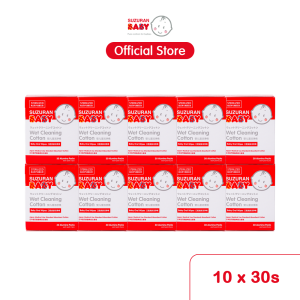 Suzuran Baby Wet Cleaning Cotton 10 Packs (600pcs) | Newborn Baby Oral Wipes 0M+ | 100% Pure Cotton 100% Purified Water