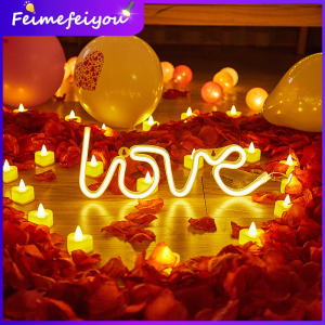 valentines day gift decoration light items LOVE Neon fairy night lights for bedroom AA battery operated and USB led light