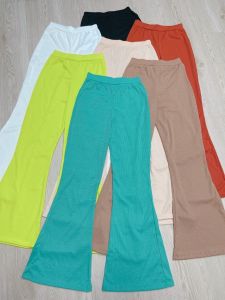 Quần ống loe nữ kẻ sọc nhiều màu hotrend hè