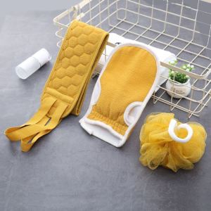 3pcs/set Body Cleaning Washcloth Soft Brush Home Hotel Bathroom Shower Ball Back Scrubber Set Exfoliating Skin Towel Bath Gloves