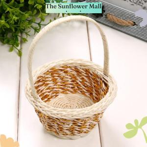 Sunflower 1pc Woven Flower Basket Hand-Held Basket Wedding Party Decorative Basket