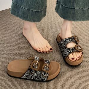 [Free Shipping] Thick-Soled Slippers For Summer Outdoor Wear 2026 New Model Paired With Skirts One-Strap Soft-Soled Beach Sandals