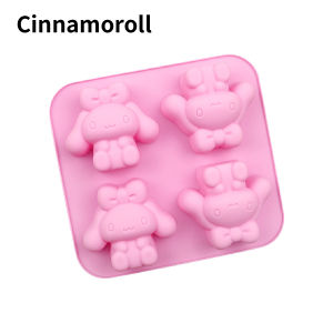 4 Cetakan Lolipop Silikon Permen Cokelat Silikon Jeli Puding Silikon Kartun Melody Cinnamon Dog Culomi