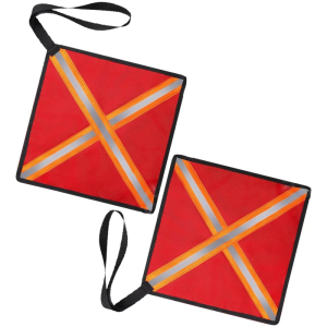 2Pcs Kayak Canoes Safety Travel Flag Reflective Warning Flag with Webbing Red Kayak Flag Travel Trailer Tow Accessory