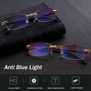 Q-1151 STORE +1.0 to 3.0 Degree Rimless Diamond-cut Computer Gaming Reading Glasses Presbyopia Glasses Radiation Protection Anti Blue Light