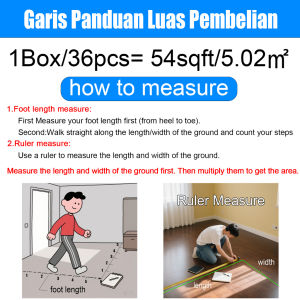 Lantai Vinil HA HA Pelekat Lantai Vinil 2MM Vinyl Flooring 36pcs Waterproof Self Adhesive Vinyl Floor Sticker Lantai Vinyl Pelekat Waterproof Lantai Pelekat 地板貼