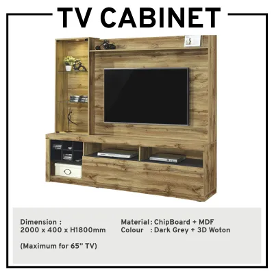 TV Cabinet With Feature Wall TV Mounting Cabinet With Feature Wall TV Stand TV Rack Media Storage Cabinet