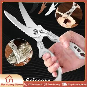 Multifunctional Kitchen Scissors Restaurant Outdoor Use Chicken Bone BBQ Sharp Durable Household Stainless Steel Strong Scissor